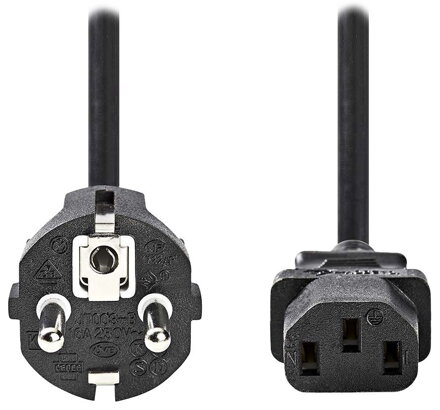 NEDIS napájecí kabel 230V/ přípojný 10A/ konektor IEC-320-C13/ přímá zástrčka Schuko/ černý/ 3m