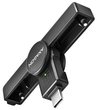 AXAGON kapesní čtečka kontaktních smart karet USB-C (eObčanka) / Smart Card / CRE-SMPC / USB 2.0