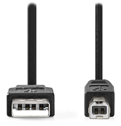 NEDIS kabel USB 2.0/ zástrčka USB-A - zástrčka USB-B/ k tiskárně apod./ černý/ 2m