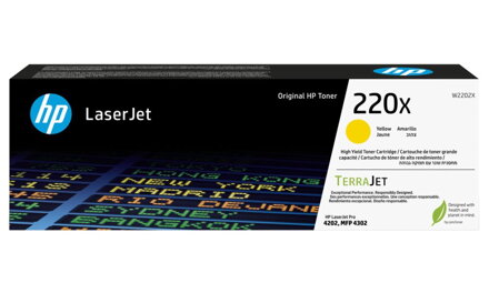 HP toner 220X (žlutý, 5500str.) pro LaserJet Pro 4202dn, 4202dw, MFP 4302dw, MFP 4302fdn, MFP 4302fdw