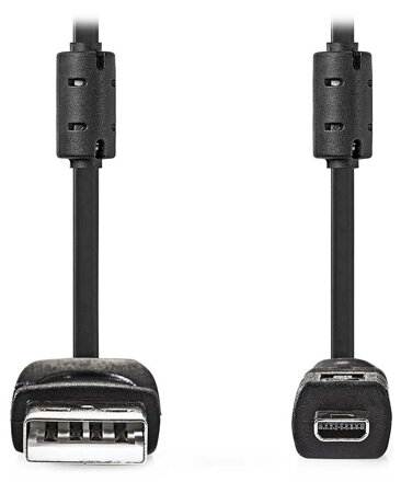 NEDIS kabel USB 2.0/ zástrčka USB-A - zástrčka UC-E6 8-Pins/ pro fotoaparát Panasonic, Fujitsu, Kodak atd./ černý/ 2m