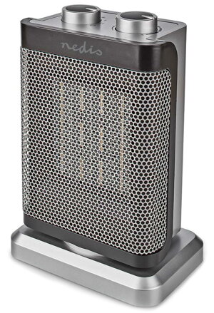 NEDIS keramický horkovzdušný ventilátor PTC/ termostat/ spotřeba 1500 W/ 2 tepelné režimy/ ochrana proti převrácení