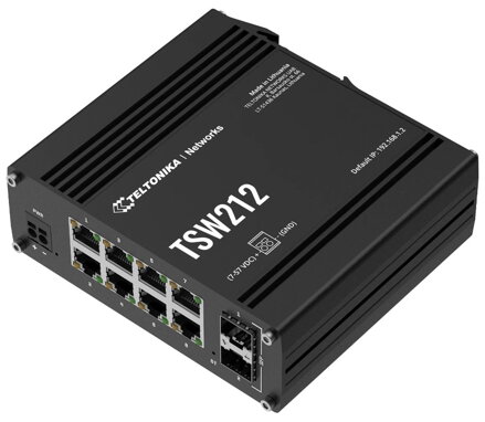 Teltonika TSW212 průmyslový L2 manažovaný switch, 8 x 10/100/1000, 2x SFP, bez zdroje