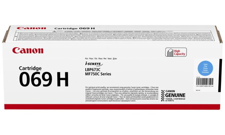 Canon originální vysokokapacitní toner Cartridge 069 H C modrý, MF752Cdw, 754Cdw, LBP673Cdw, kapacita 5 500 stran/K/ Canon originální vysokokapacitní toner Cartridge 069 H C modrý, MF752Cdw, 754Cdw, LBP673Cdw, kapacita 5 500 stran/K/