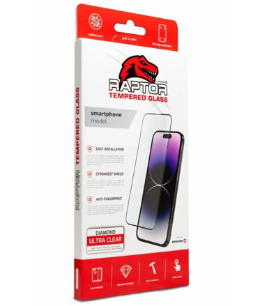 Swissten sklo RAPTOR DIAMOND ULTRA CLEAR 3D TEMPEROVANÉ SKLO PRO APPLE IPHONE 15 PRO ČERNÉ