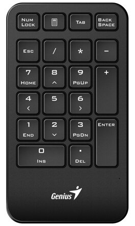GENIUS NumPad 1000/ numerická/ bezdrátová 2,4GHz/ mini receiver/ USB/ černá
