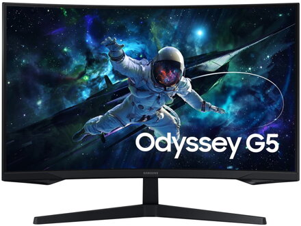 Samsung Odyssey G55C/ 32"/ prohnutý/ 2560x1440/ VA/ 1ms/ 300cd/m3/ HDMI/ DP/ jack/ VESA/ černý