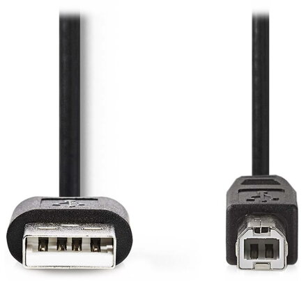 NEDIS kabel USB 2.0/ zástrčka USB-A - zástrčka USB-B/ k tiskárně apod./ černý/ bulk/ 2m
