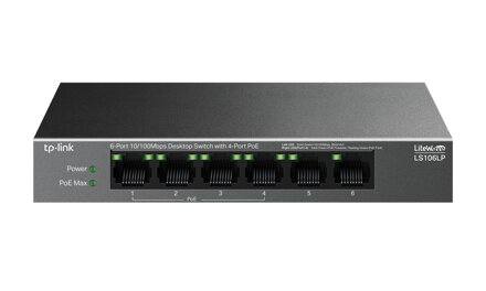 TP-Link LS106LP Switch 2x LAN, 4x LAN s PoE, 41W