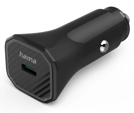HAMA Eco rychlá USB nabíječka do vozidla, USB-C PD/QC 25 W, černá