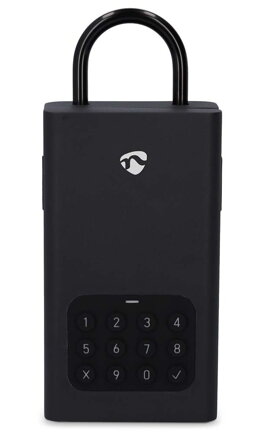 NEDIS chytrý trezor na klíče/ zámek/ venkovní/ krytí IPX5/ Bluetooth/ ocel/ černý