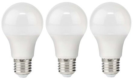 NEDIS LED žárovka E27/ A60/ 4,9 W/ 220 V/ 470 lm/ 2700 K/ teplá bílá/ matná/ 3 kusy