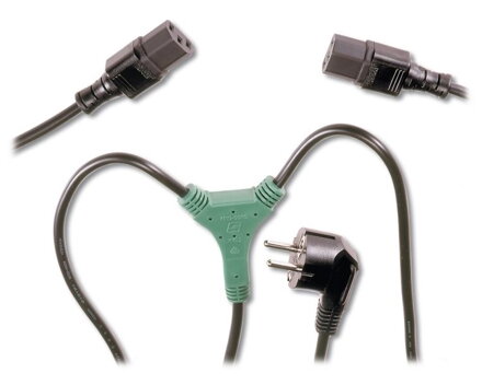 PremiumCord Kabel síťový 230V, Y-kabel přívodní M-2x F