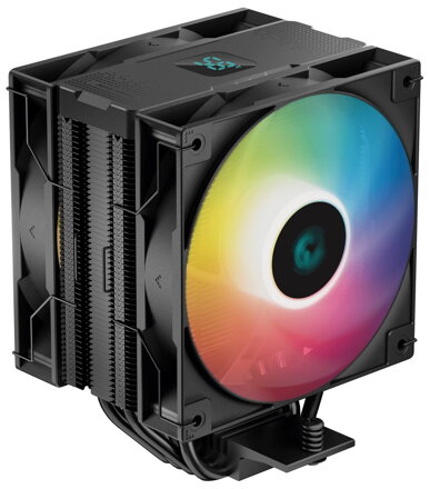 DEEPCOOL chladič AG400 DIGITAL PLUS širší / 120mm fan ARGB / 4x heatpipes / PWM / pro Intel i AMD / černý