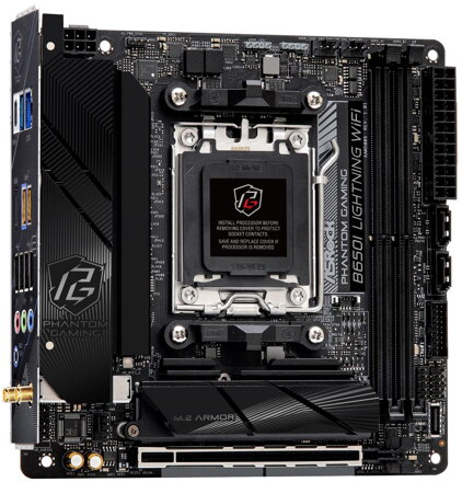 ASRock B650I Lightning WiFi / AMD B650 / AM5 / 2x DDR5 DIMM / 2x M.2 / HDMI / USB-C / WiFi / Mini-ITX ASRock B650I Lightning WiFi / AMD B650 / AM5 / 2x DDR5 DIMM / 2x M.2 / HDMI / USB-C / WiFi / Mini-ITX