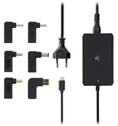 NEDIS univerzální adaptér k notebooku/ 65 W/ 5 / 9 / 12 / 15 / 20 V DC/ 2.4 / 3.0 / 3.25 A/ USB-C