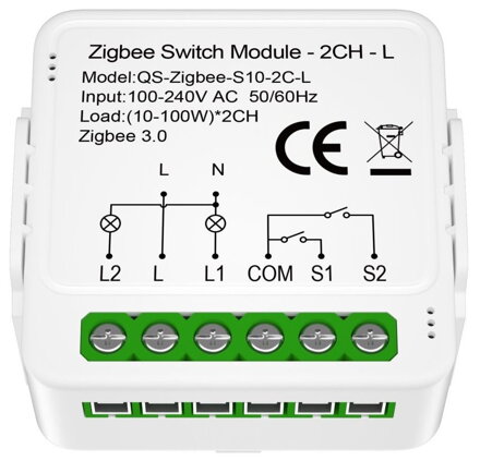 IMMAX NEO SMART kontroler (L) V8 2-tlačítkový Zigbee 3.0, TUYA