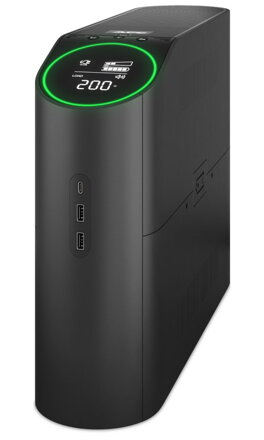 APC Back-UPS Pro 2200VA for Gaming, 230V, Pure Sinewave, LCD, Black, Schuko