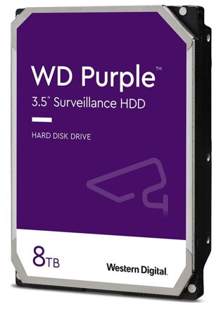 WD PURPLE 8TB / WD85PURZ / SATA 6Gb/s / Interní 3,5"/ 5640 rpm / 256MB