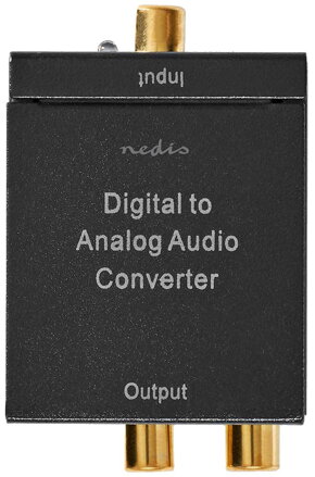 NEDIS digitální audio převodník/ vstup 1x digitální RCA / 1x TosLink/ výstup 1x (2x RCA) / 1x 3,5 mm / černý