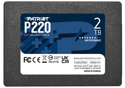 PATRIOT P220 2TB SSD / Interní / 2,5" / SATA 6Gb/s /