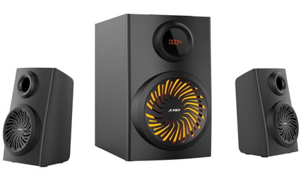 POŠKOZENÝ OBAL - FENDA F&D repro F190X/ 2.1/ 46W/ černé/ BT5.0/ FM rádio/ USB přehrávání/ LED podsvícení/ dálkové ovládání