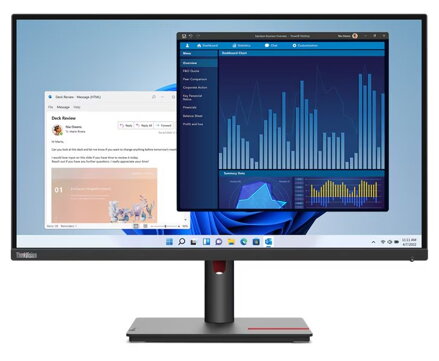 Lenovo T27p-30/ 27" IPS/ 3840x2160/ 16:9/ 350cd/m2cmd/ 1300:1 / 4ms/ HDMI/ DP/ USB/ RJ45/ jack/ VESA/ PIVOT/ černý