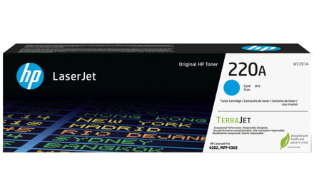 HP toner 220A - Azurový 1800str. (W2201A) - pro Color LaserJet Pro 4202de, 4202dn, 4202dw