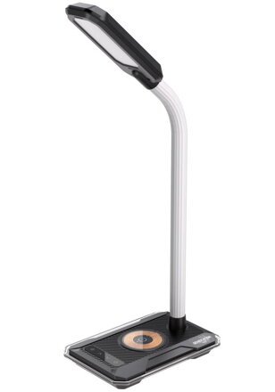 IMMAX LED stolní lampička GAMER RGB/ Qi nabíjení/ RGB/ 250lm/ 5V/2,1A/ USB výstup/ černá
