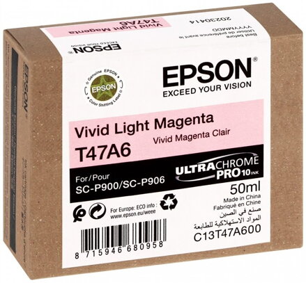 Epson inkoustová náplň/ C13T47A60N/ Singlepack Light Magenta/ UltraChrome