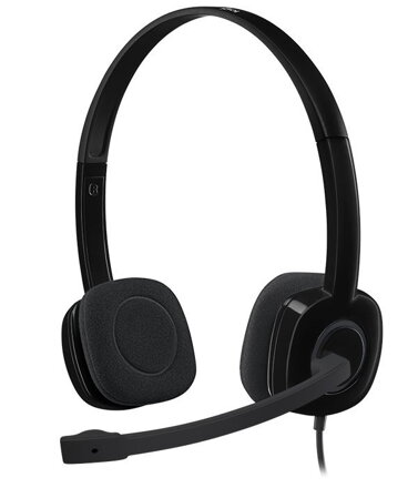 POŠKOZENÝ OBAL - Logitech Headset Stereo H151/ drátová sluchátka + mikrofon/ 3,5 mm jack/ černá