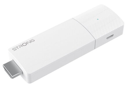 STRONG 4K Google TV stick LEAP-AIR/ 4K Ultra HD/ H.265/ HDMI/ micro USB/ BT/ Wi-Fi/ Chromecast/ NETFLIX/ Google TV/ bílý