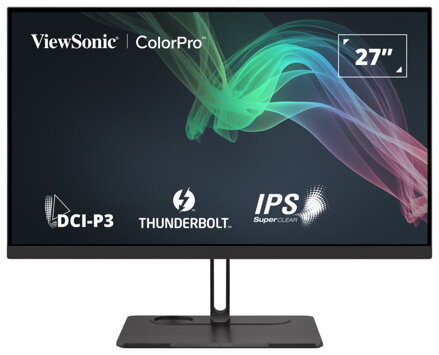 ViewSonic VP2776T-4K/27" 16:9 3840 x 2160 3 sides Frameless SuperClear IPS Monitor with 100% sRGB,98% DCI-P3,Thunderbolt