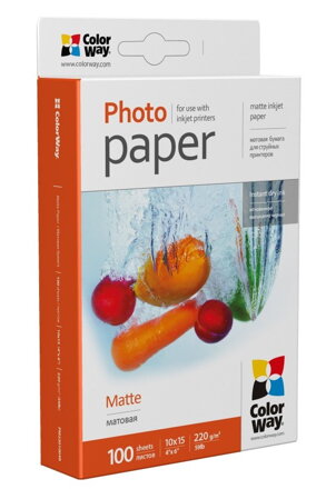 COLORWAY fotopapír/ matte 220g/m2, 10x15/ 100 kusů