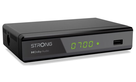 STRONG DVB-T/T2 set-top-box SRT 8119/ s displejem/ Full HD/ H.265/HEVC/ EPG/ USB/ HDMI/ SCART/ černý