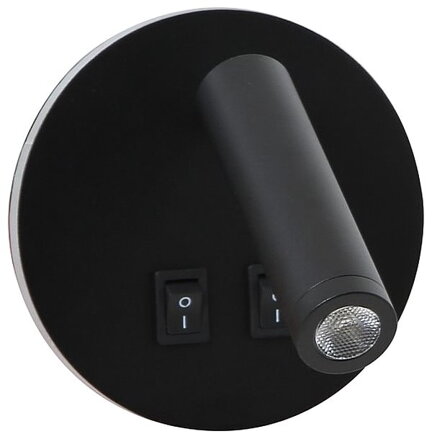 IMMAX GOAL designové nástěnné LED svítidlo, 2 vypínače, 6W, černé