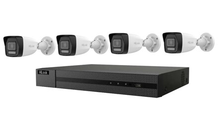 HiLook Powered by HIKVISION/ Smart Hybrid Light KIT/ 1x NVR-104MH-C/4P(D)/ 4x IPC-B140HA-LU