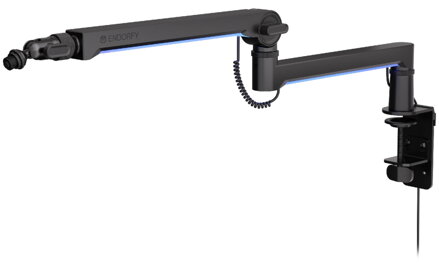 Endorfy rameno na mikrofon Broadcast Low Profile RGB Boom Arm / 360st. rotace / kulová hlava / LED osvětlení