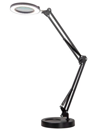 POŠKOZENÝ OBAL - IMMAX LED stolní lampička ZOOM/ s lupou/ 12W/ 5V/2A/ stmívatelná/ černá