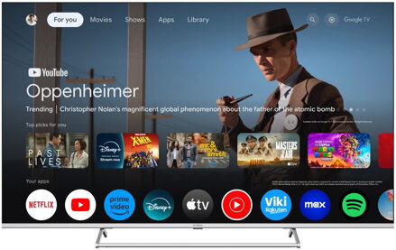 STRONG SMART QLED TV 55"/ SRT55UG8773C/ UHD/ 3840x2160/ DVB-T2/C/S2/ H.265/HEVC/ 4xHDMI/ 2xUSB/ Wi-Fi/ LAN/ G/ ANDROID14