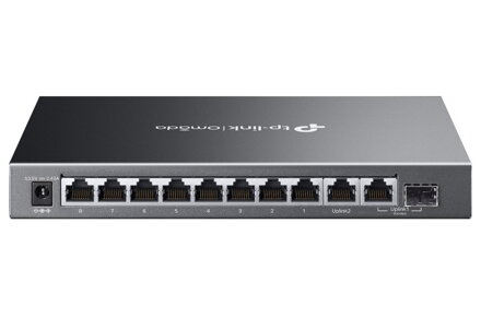 TP-Link ES210GMP, Omada 10-Port Gigabit Easy Managed Switch, 1x GLAN, 1x SFP, 8x GLAN PoE+, 123W PoE budget