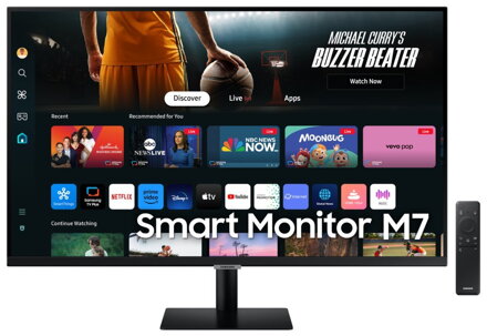 POŠKOZENÝ OBAL - Samsung Smart Monitor M7 32" / M70D / 4K UHD 3840x2160 / 16:9 / VA / 4ms / 60Hz / HDMI/USB/USB-C/WiFi/BT/VESA...