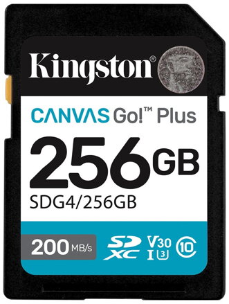 KINGSTON Canvas Go Plus Gen4 256GB SDXC / C10 / UHS-I U3 V30 / up to  200MB/s