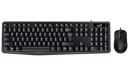 POŠKOZENÝ OBAL - GENIUS KM-170/ Drátový set/ Copilot/ USB/ černá/ CZ+SK layout