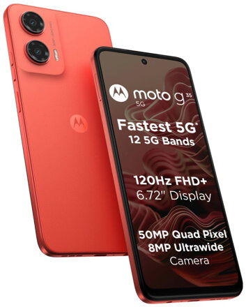 Motorola Moto G35 - Guava Red   6,72"/ single SIM + eSIM/ 4GB/ 256GB/ 5G/ Android 14