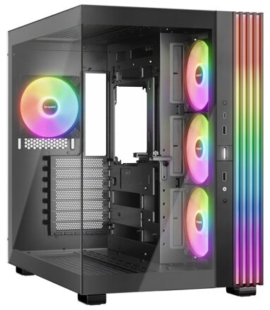 POŠKOZENÝ OBAL - Be quiet! skříň LIGHT BASE 600LX / ATX / 4x 120mm ARGB fan / 2xUSB 3.0 / USB-C / panoramatická / černá