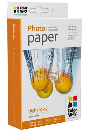 COLORWAY fotopapír/ high glossy 260g/m2, 10x15/ 100 kusů