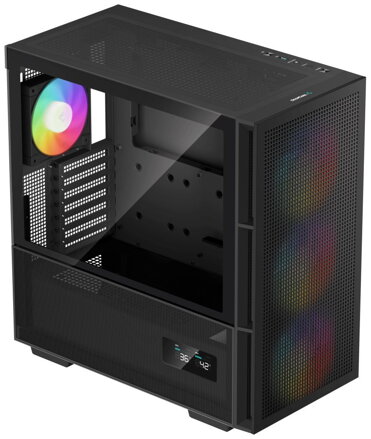 POŠKOZENÝ OBAL - DEEPCOOL skříň CH560 Digital / MidT/ 3x140 a 120mm ARGB fan / USB 3.0 / USB-C/ tvrzené sklo / digitální displ...