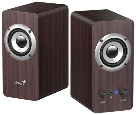 GENIUS repro SP-HF400 Dark Brown/ 2.0/ 10W/ dřevěné/ barva tmavé dřevo