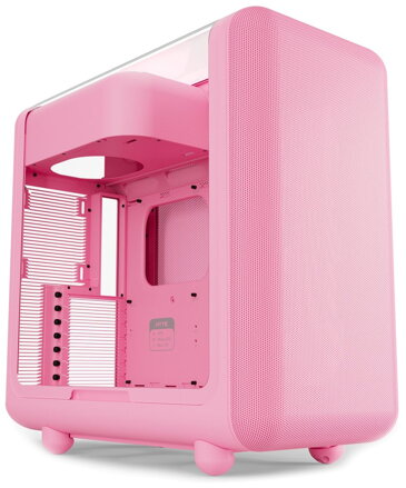 HYTE skříň X50 Strawberry Milk / prosklená zaoblená bočnice / bez zdroje / 1x USB-C / 2x USB-A /